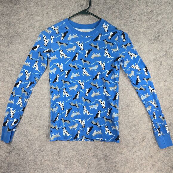 L.L. Bean Dogs Puppy Print Pajama 2 Piece Set Organic Cotton Boys Youth 14 Kids - Picture 1 of 10